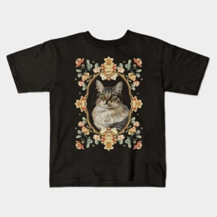 Vintage Feline Cat Elegance Kids T-Shirt